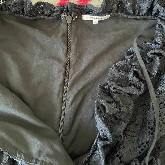 Tularosa Revolve Black Lace Lindsey Ruffle Mini Dress - Picture 15 of 17